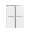 Frameless Double Sliding Shower Door In, Thick Tempered Glass, Reversible Installation by HouseOfZazla
