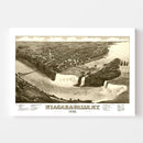 Vintage Map of Niagara Falls, New York 1882