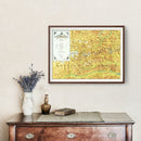 Vintage Map of the Canadian Rockies 1930