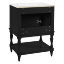 Modern Bathroom Vanity With Sink, Rectangular Cabinet With Open Shelf And Closed Storage