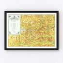 Vintage Map of the Canadian Rockies 1930