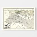 Vintage Map of Seattle, Washington 1925