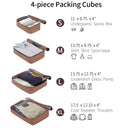 4 Piece Luggage Suitcase Set, Hard Shell Lightweight Expandable Travel Luggage With 4 Packing Cubes