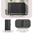 Accent Storage Cabinet Sideboard Wooden Cabinet with Antique Pattern Doors for Hallway, Entryway, Living Room, Bedroom