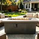 Outdoor 60-Inch Rectangular Dark Grey Concrete Fire Pit Table