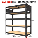 Heavy Duty Metal Garage Shelving Rack 2000lbs 4/5/6-Tier Steel Shelf 60"/72"/84" by 2Dropme
