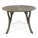 Outdoor Acacia Wood Round Dining Table with Curved Legs by HouseOfZazla