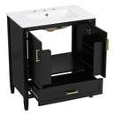 Elegant Fluted Bathroom Vanity With Sink, Soft Close Doors & Drawer by HouseOfZazla