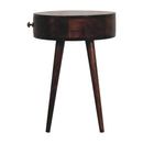 Circular Shaped Bedside Table - Walnut by HouseOfZazla