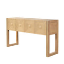 Geometric Carved Console Table With 3 Soft Close Drawers by HouseOfZazla