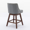 Counter Height Swivel Barstools, 26'' H Seat Height Upholstered Bar Stools (Set of 2), Fabric by HouseOfZazla