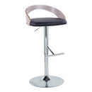 Grotto - Contemporary Adjustable Height Barstool With Swivel With Straight T Footrest (Set of 2)