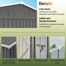 8'x6' Large Steel Storage Shed with Window, Lockable Doors & Sloped Roof by HouseOfZazla