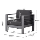 Cape Coral - Club Chair - Dark Gray