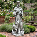 Magnesium Oxide Saint Statue With Lamb Weatherproof Religious Sculpture