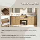 Double Sink Bathroom Vanity With Countertop, 2 Ceramic Sinks, 6 Drawers by HouseOfZazla