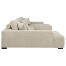 Cannella U-Shaped Double Chaise Upholstered Sectional Sofa Beige