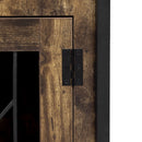 Furniture Style 2 In 1 Pet Friendly Dog Crate Composite Desk Hutch - Rustic Brown by HouseOfZazla