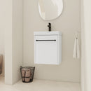 18" Floating Wall-Mounted Bathroom Vanity with Ceramic Sink