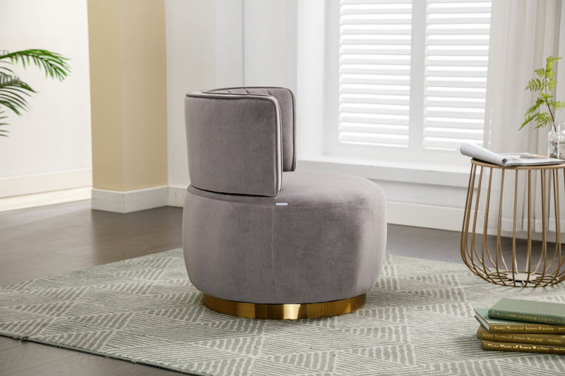 360 Degree Swivel Cuddle Barrel Accent Sofa Chairs, Round Armchairs with Wide Upholstered, Fluffy Velvet Fabric Chair for Living Room, Bedroom, Office, Waiting Rooms