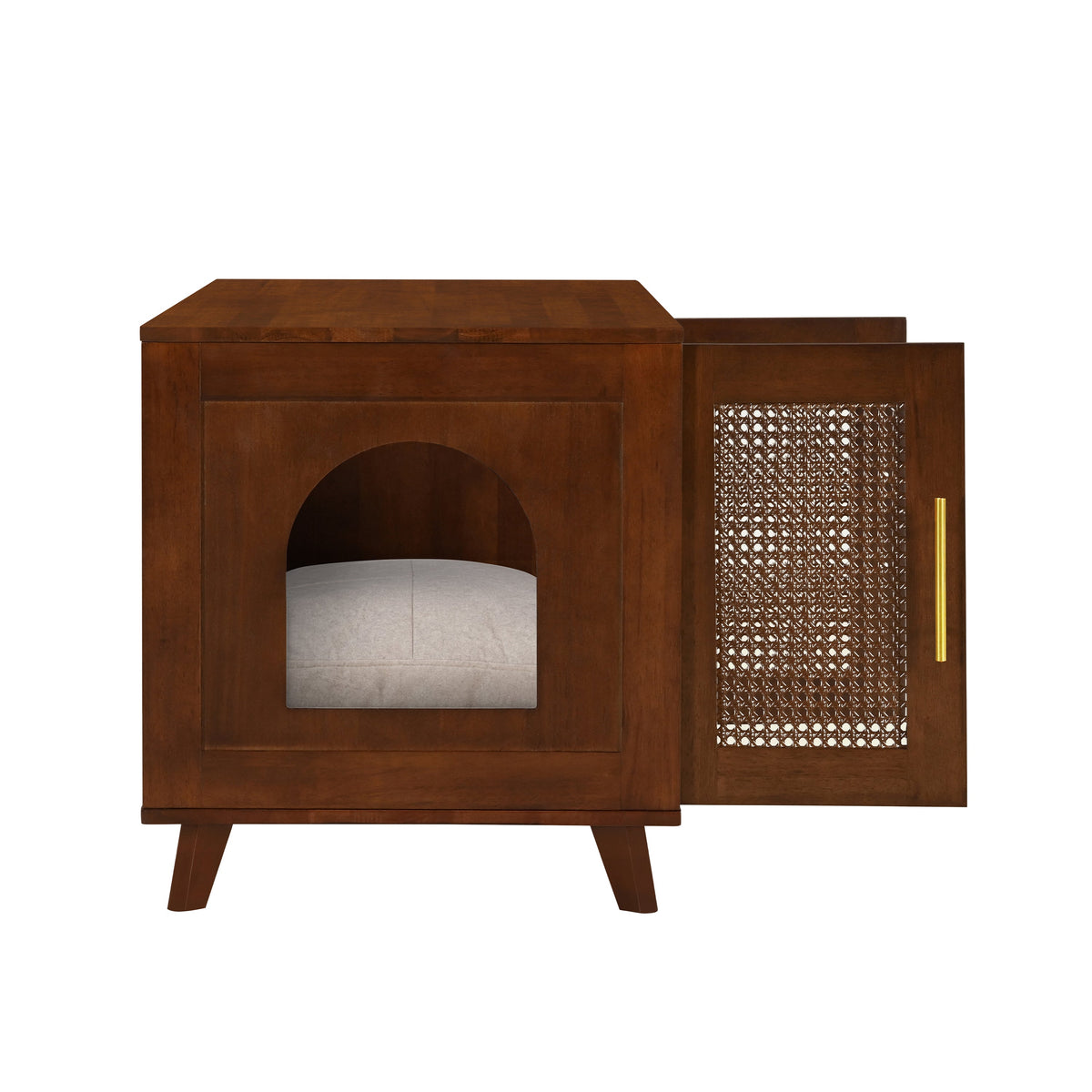 Myra Indoor Premium Rubber Wood Cat Cabinet with Cozy Cushion, photo 8 of 10