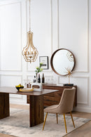 4 - Light Metal Chandelier, Hanging Light Fixture with Adjustable Chain for Kitchen Dining Room Foyer Entryway, Bulb Not Included