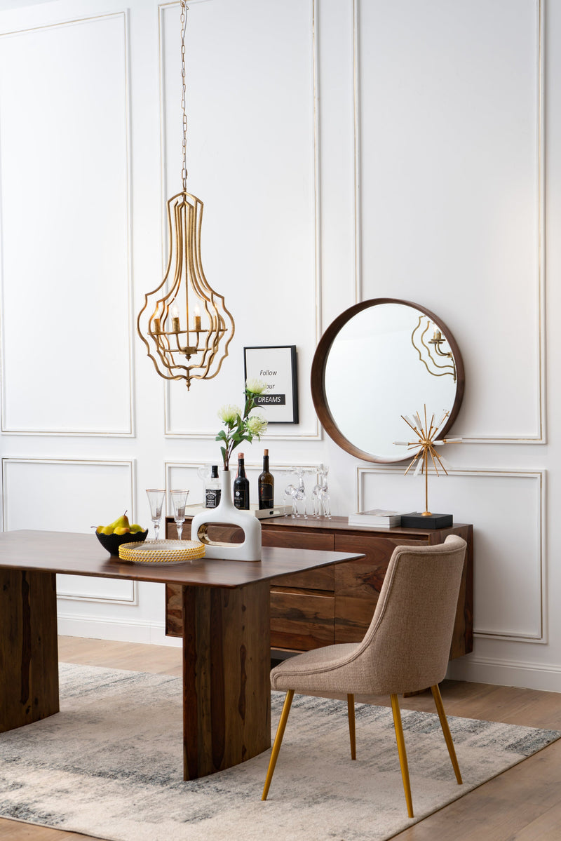 4 - Light Metal Chandelier, Hanging Light Fixture with Adjustable Chain for Kitchen Dining Room Foyer Entryway, Bulb Not Included