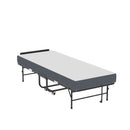 Twin Folding Bed With Adjustable Headboard & Memory Foam Mattress, Portable Coton Wheels For Tall People, Space-Saving Guest Bed - Black by HouseOfZazla