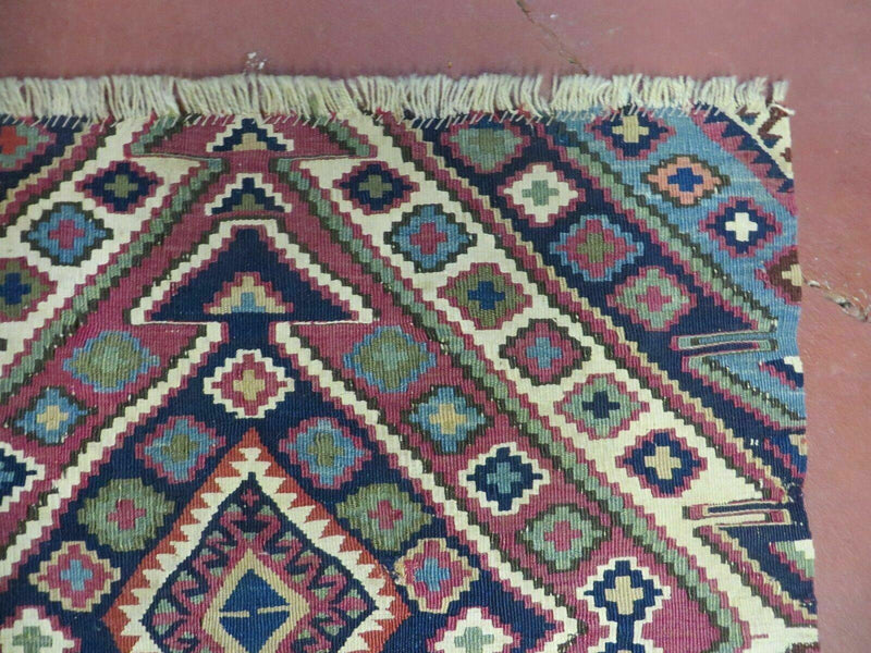 2' 1" X 4' 4" Antique Handmade Bagface Kilim Shirvan Caucasian Wool Rug Nice