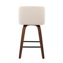 Toriano - Mid Century Modern Fixed Height Counter Stool & Square Footrest (Set of 2) by Unique Piece Furniture