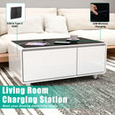 Modern Smart Coffee Table With Built-In Fridge - tooth Speaker, Wireless Charging, Touch Control Panel, USB Interface, Outlet Protection, Atmosphere Light by HouseOfZazla