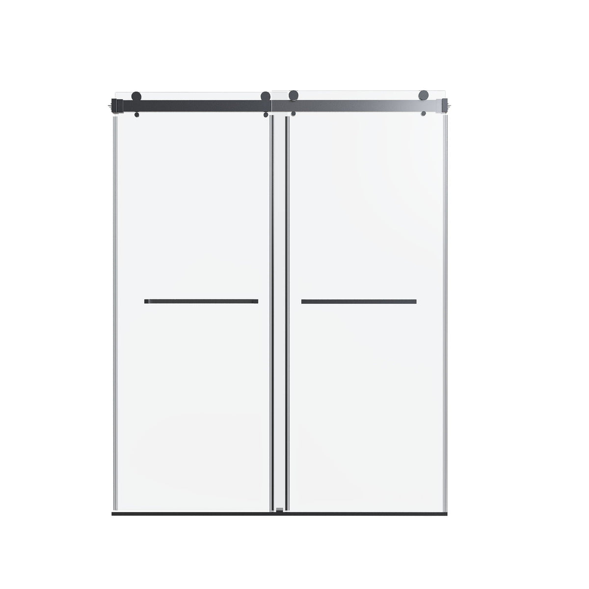 Frameless Double Sliding Shower Door In, Thick Tempered Glass, Reversible Installation, photo 2 of 16