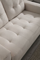 3 Fold Sofa,Convertible Futon Couch sleeper sofabed,Space saving loveseat,Pull Out Couch Bed for Living Room,Dark Gray & Light Gray & Beige,Velvet linen fabric