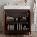 30" Freestanding Sintered Stone Countertop Bathroom Vanity with Ceramic Sink