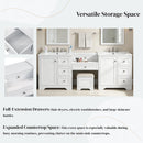 Double Sink Bathroom Vanity With Countertop, 2 Ceramic Sinks, 6 Drawers by HouseOfZazla