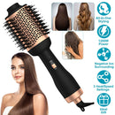 4 In 1 Hair Dryer Brush Curling Brush Hair Styler Volumizer Straightener Negative Ion Anti-frizz Hot-Air Hair Brush for All Hair Types Black White