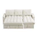 78.75" Reclining Sofa, Pull-Out Sofa Bed with USB and tape-c charging ports, L-Shaped Sectional Sofa with Reclining Storage and Arm Side Organizer Pocket Features, Living Room Comfort Sofa
