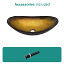 Vessel Sink With Pop Up Drain, Boat Shape Above Counter Bathroom Sink - Gold by HouseOfZazla