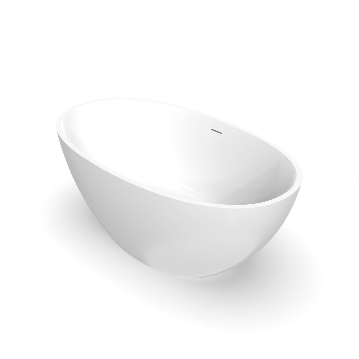 55 Inch Freestanding Solid Surface Soaking Bathtub, photo 8 of 10