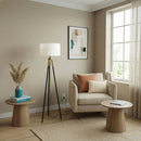 Sway - Floor Lamp With On / Off Switch Triple Legs Shade - Black / Gold / White by HouseOfZazla
