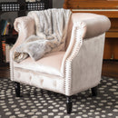Celestialis Upholstered Club Chair with Tub Design and Rolled Recessed Armrests by HouseOfZazla
