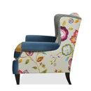 Anya - Boho Chic Wingback Accent Arm Chair - Floral / Leopard / Blue Teal / Yellow Gold by HouseOfZazla