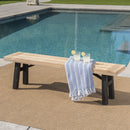Outdoor Bench With Slat Panel Design And Acacia Wood Frame
