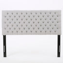 Tufted Upholstered Queen Size Bed Headboard in Modern Button Design