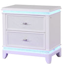 Opium - 2 Drawer Nightstand With LED Lights - White