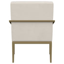 Kirra Upholstered Metal Arm Accent Chair Cream