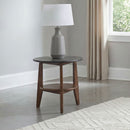 Bradley Round SmartTop End Side Table Smokey Grey and Brown