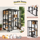Outdoor Cat Enclosure With Sleeping Houses, Jumping Platforms, Scratching Post by HouseOfZazla