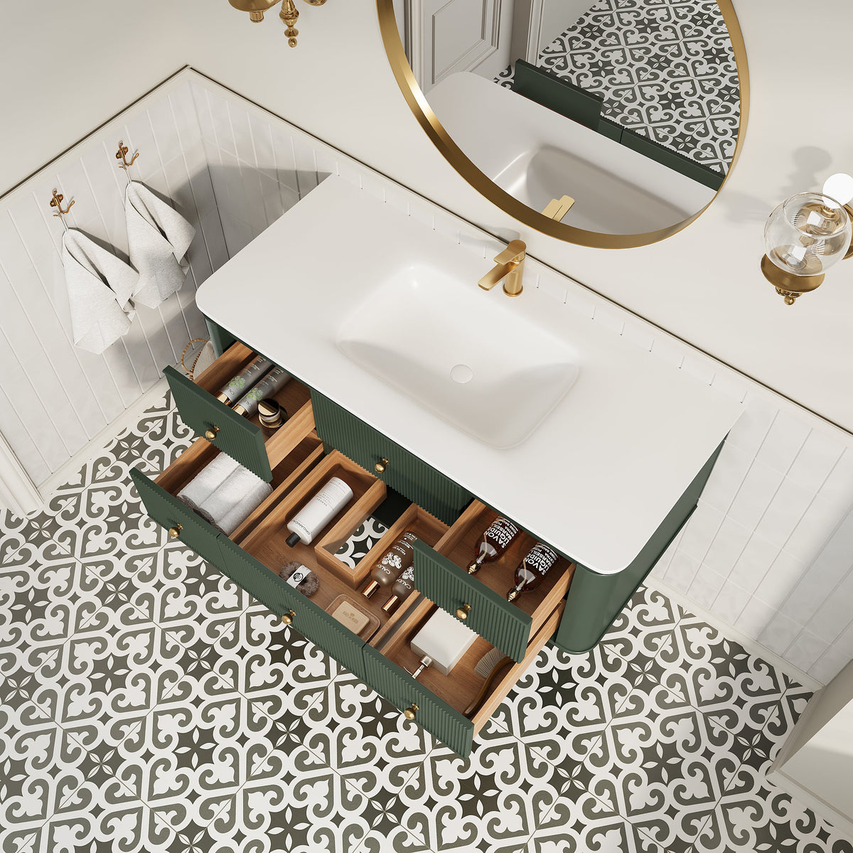 48" Wall Mounted & Floating Single Bathroom Vanity, photo 3 of 10