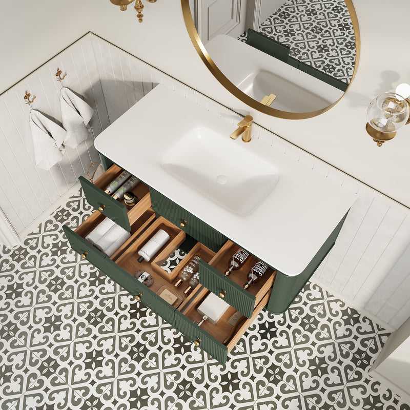 48" Wall Mounted & Floating Single Bathroom Vanity, photo 3 of 10